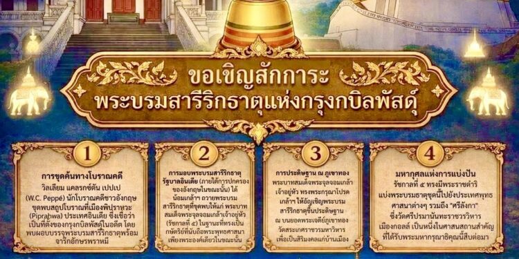 สระบุรีประกาศหน้าประวัติศาสตร์! 140 ปีแห่งการรอคอย พระบรมสารีริกธาตุกลับสู่แผ่นดินไทยครั้งยิ่งใหญ่
